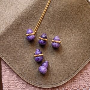 Purple and Gold Beaded Necklace